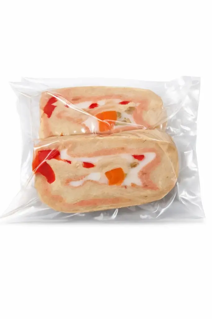 Arrollado tipo pollo en rodajas