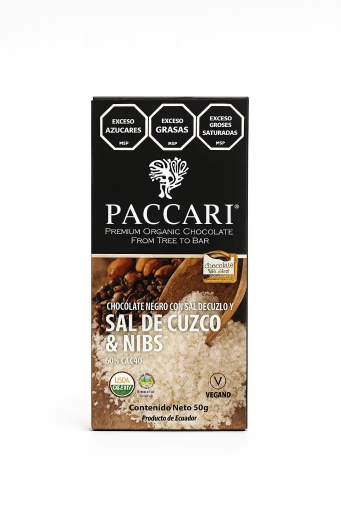 Chocolate Negro con Sal de Cuzco y Nibs - Paccari